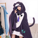 Animal Wearable Hooded Blanket Cloak – Soft Coral Fleece Cosplay Shawl