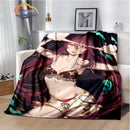 Genshin Impact Flannel Blanket Featuring Tartaglia Zhongli Xiao Kazuha Hutiao Characters