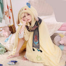 Animal Wearable Hooded Blanket Cloak – Soft Coral Fleece Cosplay Shawl