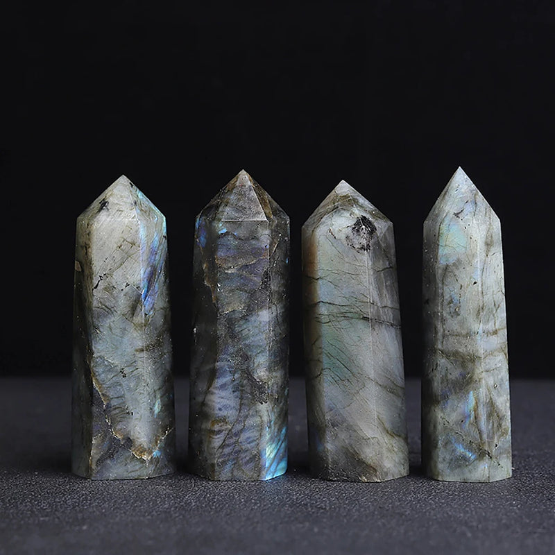 Natural Stone Crystal Point Wand – Rose Quartz, Amethyst, Obsidian & More – Reiki Healing & Home Décor