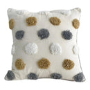 Boho Throw Pillow with Braided Rope and Tassels – Cotton Linen Textured Cushion