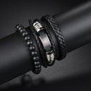 Braided Leather Wrap Bracelet for Men – Vintage Beaded Tribal Wristband with Charms