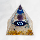 Natural Crystal Energy Pyramid – Peridot & Amethyst Reiki Healing Chakra Decor