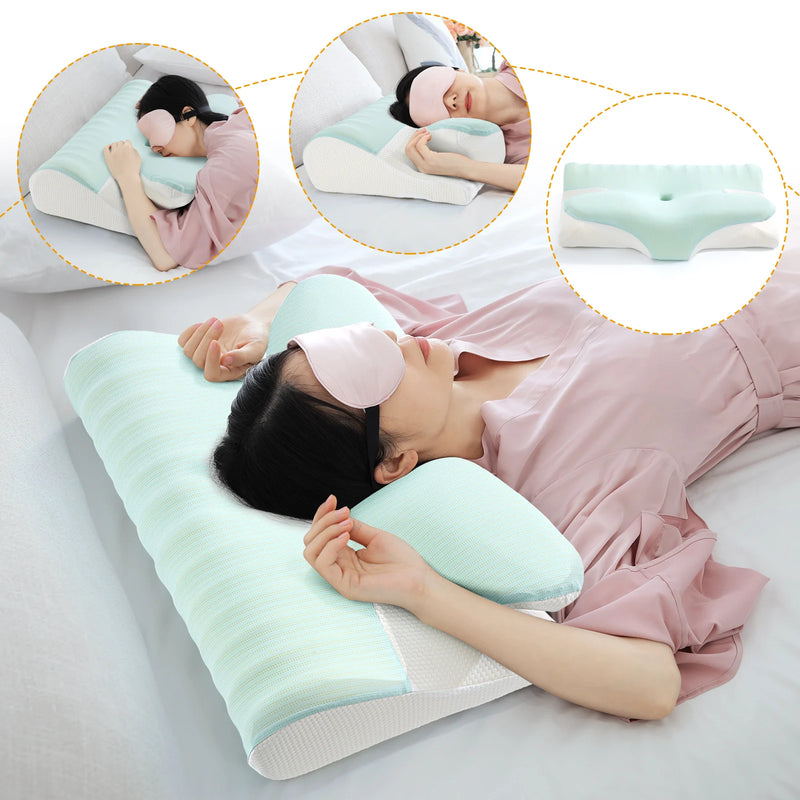 Memory Foam Pillow Bed Orthopedic Rebound Butterfly Shaped for Neck Pain Cervical Neck Stretcher