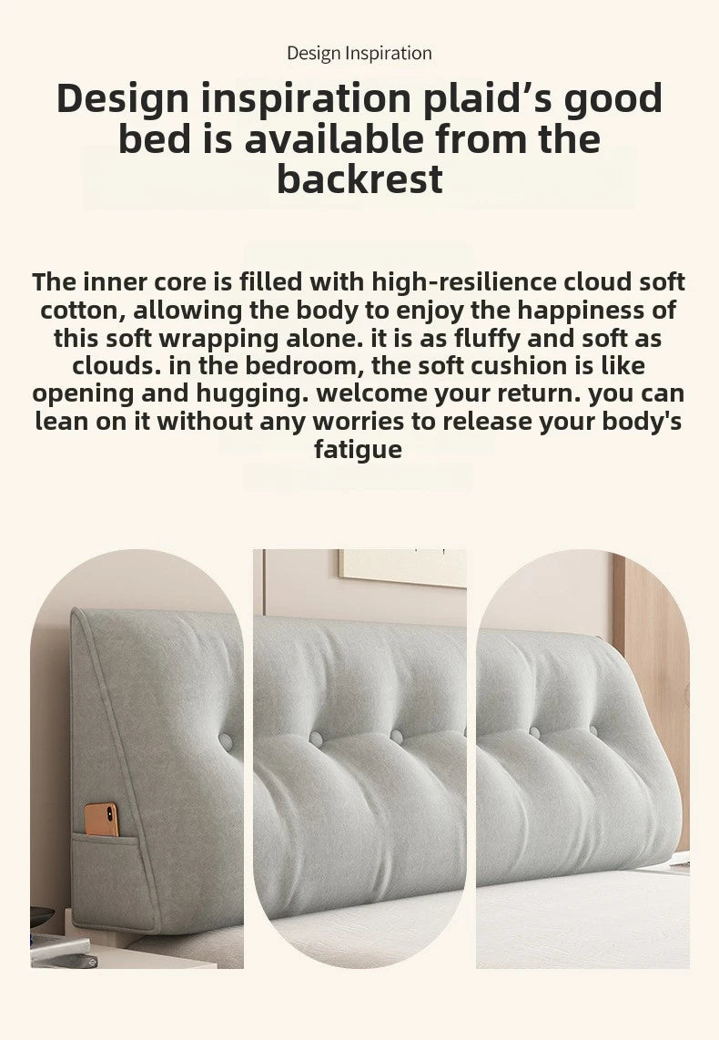 Triangle Headboard Pillow – Plush Long Bed Cushion for Back Support & Bedroom Decor