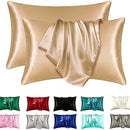 2-Pack Satin Silk Pillowcases for Hair & Skin – Coral, Standard Size, Soft, Anti-Frizz, Easy Care