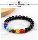 Classic 7 Chakra Energy Bracelet – Natural Volcanic Stone Yoga Meditation Jewelry