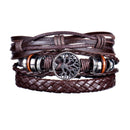 Braided Leather Wrap Bracelet for Men – Vintage Beaded Tribal Wristband with Charms