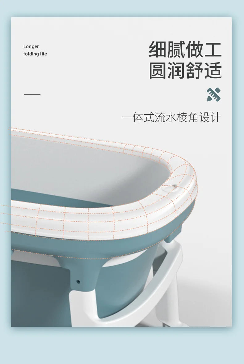 Foldable Adult Bathtub – Thickened Full Body Plastic Soaking Tub for Home Use