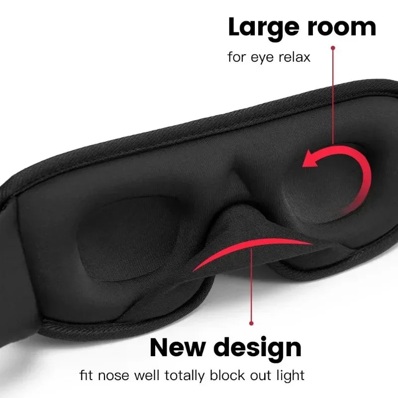 3D Contoured Sleep Mask – Ultra-Soft Padded Eye Cover for Travel & Relaxation