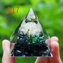Orgone Pyramid Energy Generator With Amethyst And Peridot For Chakra Healing Meditation Room Decor
