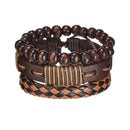 Braided Leather Wrap Bracelet for Men – Vintage Beaded Tribal Wristband with Charms