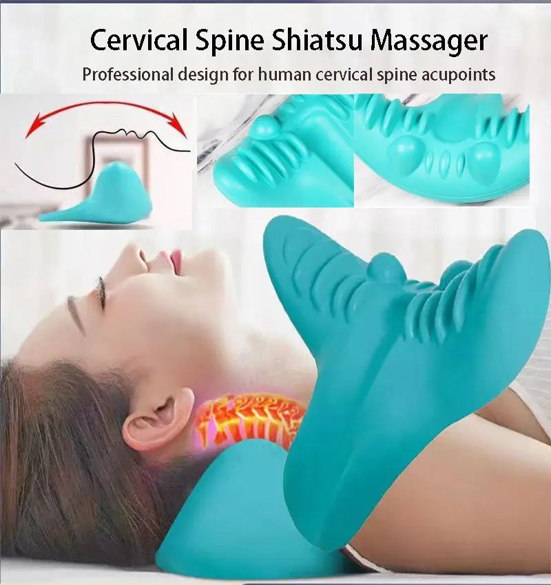 CAMMUO Neck and Shoulder Stretcher Massage Pillow for Cervical Spine Alignment and Pain Relief