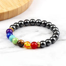 Classic 7 Chakra Energy Bracelet – Natural Volcanic Stone Yoga Meditation Jewelry