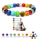 Classic 7 Chakra Energy Bracelet – Natural Volcanic Stone Yoga Meditation Jewelry