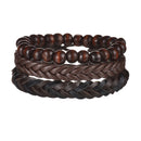 Braided Leather Wrap Bracelet for Men – Vintage Beaded Tribal Wristband with Charms