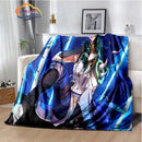Genshin Impact Flannel Blanket Featuring Tartaglia Zhongli Xiao Kazuha Hutiao Characters