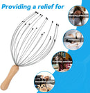 Fingers Head Massager & Scalp Scratcher – Relaxing Massage Tool for Humans & Pets with Wood Handle