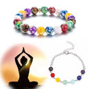 Classic 7 Chakra Energy Bracelet – Natural Volcanic Stone Yoga Meditation Jewelry