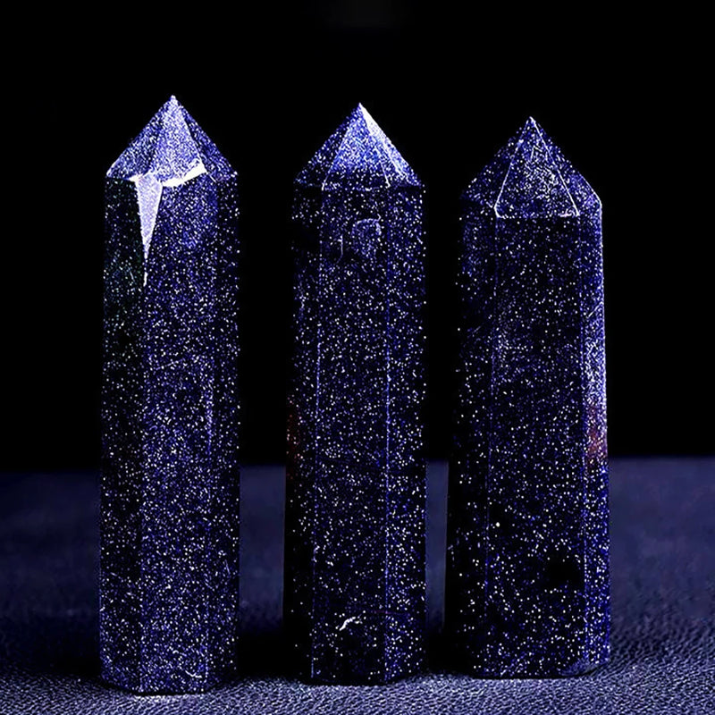 Natural Stone Crystal Point Wand – Rose Quartz, Amethyst, Obsidian & More – Reiki Healing & Home Décor