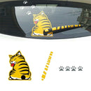 Funny cat car sticker with moving tail for rear windshield reflective wiper decal