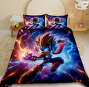 Sonic the Hedgehog cartoon duvet cover and pillowcase bedding set for kids bedroom décor