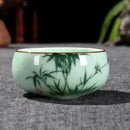 Traditional Celadon Hand-Painted Teacup – 80ml Chinese Kung Fu Tea Cup