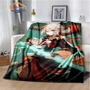 Genshin Impact Flannel Blanket Featuring Tartaglia Zhongli Xiao Kazuha Hutiao Characters