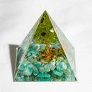 Natural Crystal Energy Pyramid – Peridot & Amethyst Reiki Healing Chakra Decor