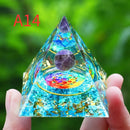 Orgone Pyramid Energy Generator With Amethyst And Peridot For Chakra Healing Meditation Room Decor
