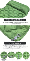 Outdoor Camping Inflatable Sleeping Pad With Built-in Pump And Pillow
