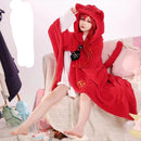 Animal Wearable Hooded Blanket Cloak – Soft Coral Fleece Cosplay Shawl