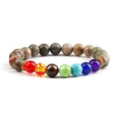 Classic 7 Chakra Energy Bracelet – Natural Volcanic Stone Yoga Meditation Jewelry