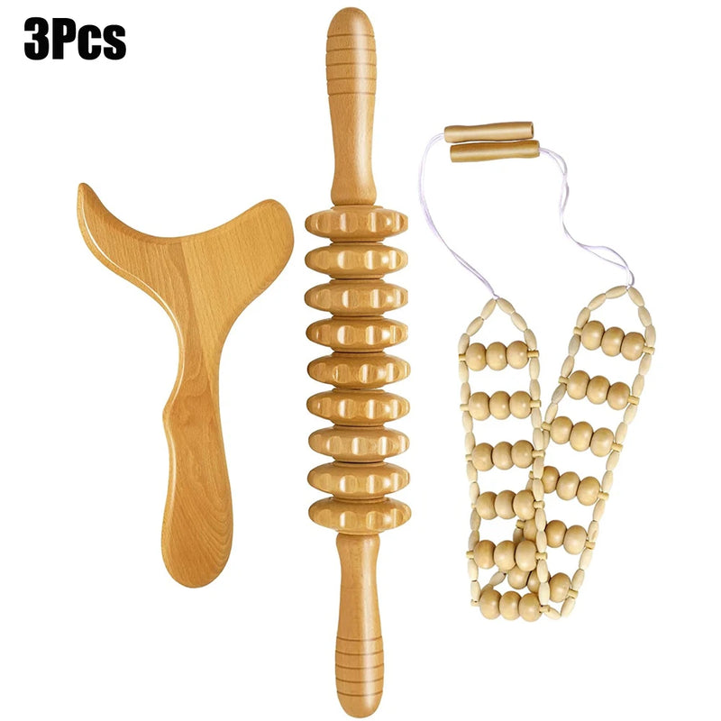 Wood Therapy Massage Tools – Lymphatic Drainage & Body Sculpting Kit  Anti-Cellulite Maderoterapia