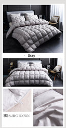 Luxury White Goose Down Comforter – Thick Winter Duvet With 3D Pinch Pleat Design