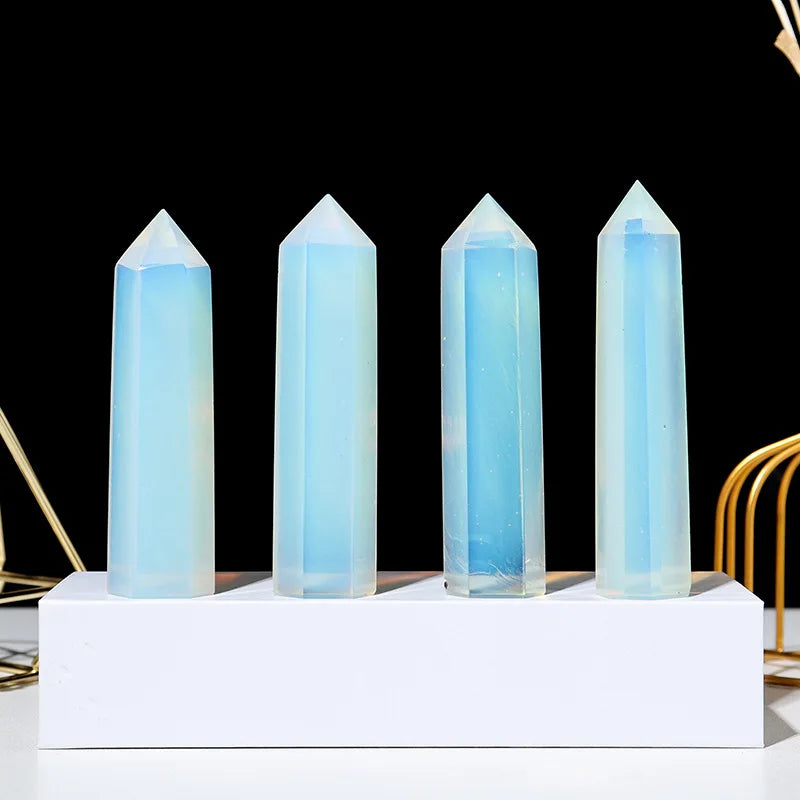 Natural Stone Crystal Point Wand – Rose Quartz, Amethyst, Obsidian & More – Reiki Healing & Home Décor
