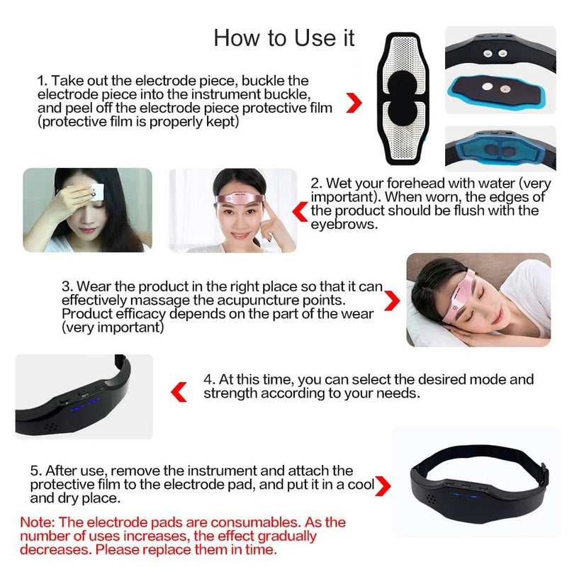 BXA wireless sleep aid head massager for migraine relief, insomnia support and stress therapy