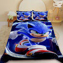 Sonic the Hedgehog cartoon duvet cover and pillowcase bedding set for kids bedroom décor