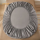 100% Cotton Fitted Bed Sheet with Elastic Band Mattress Cover for King Queen Bed