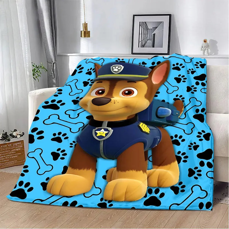 Cute Cartoon P-Paws Printed Flannel Blanket For Kids & Adults
