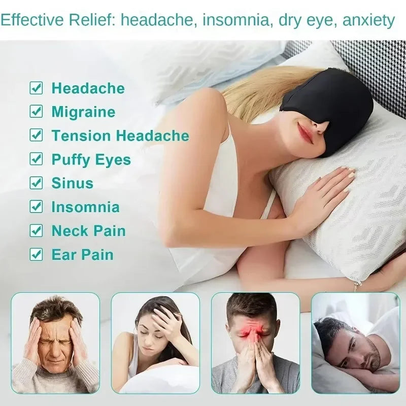 Ice Hat Eye Mask – Migraine Relief Hat with Gel Hot & Cold Therapy
