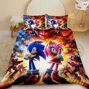 Sonic the Hedgehog cartoon duvet cover and pillowcase bedding set for kids bedroom décor