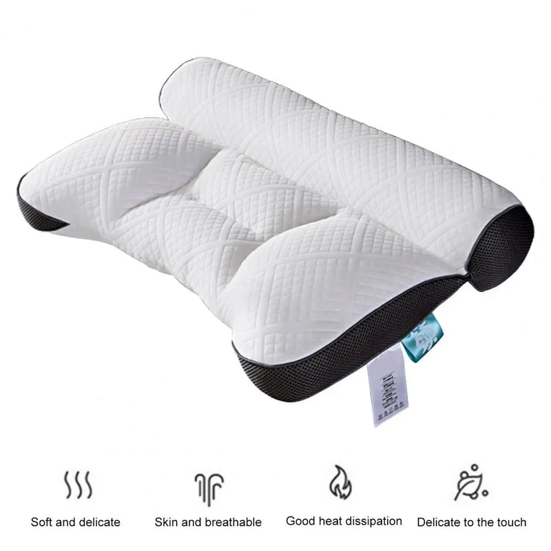 Ergonomic memory foam neck support pillow for side, back and stomach sleepers