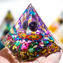 Natural Crystal Energy Pyramid – Peridot & Amethyst Reiki Healing Chakra Decor