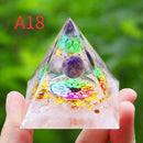 Orgone Pyramid Energy Generator With Amethyst And Peridot For Chakra Healing Meditation Room Decor