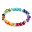 Classic 7 Chakra Energy Bracelet – Natural Volcanic Stone Yoga Meditation Jewelry