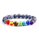 Classic 7 Chakra Energy Bracelet – Natural Volcanic Stone Yoga Meditation Jewelry