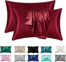 2-Pack Satin Silk Pillowcases for Hair & Skin – Coral, Standard Size, Soft, Anti-Frizz, Easy Care