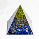 Natural Crystal Energy Pyramid – Peridot & Amethyst Reiki Healing Chakra Decor
