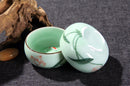 Traditional Celadon Hand-Painted Teacup – 80ml Chinese Kung Fu Tea Cup